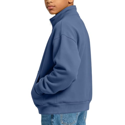 Boys Zip Up Hoodie Stand Collar Kids Sweatshirt Jacket Size 12-14 - image 7