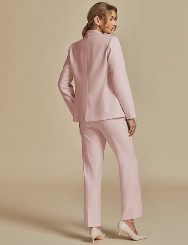 luvamia Women's Two Piece Sets Pants Suits Dressy Business Casual Outfits Professional Blazer Pantsuits Set Work Office - Image 3