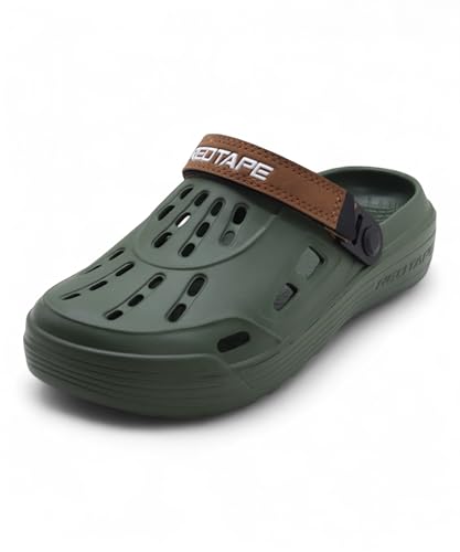 Image of Red Tape Mens Lightweight EVA Clogs Slip-On Comfortable Casual Footwear with Adjustable Back Strap and Anti-Slip Outsole