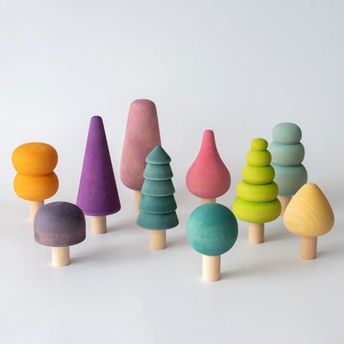 FLYILIA 積み木 森の積み木 セット おもちゃ 知育玩具 ままごと 天然木 玩具 知育おもちゃ 木のおもちゃ 子供用 インテリア モンテッソーリ教育 指先訓練 脳トレ 想像力 創造力 集中力 巧緻性 遊具 模型 ミニチュア 観察力 思考力 空間認識力