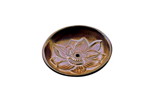 SUNNY BLUE ハス模様 小さいインセンスホルダー 陶器のお香立て 【送料無料!!】