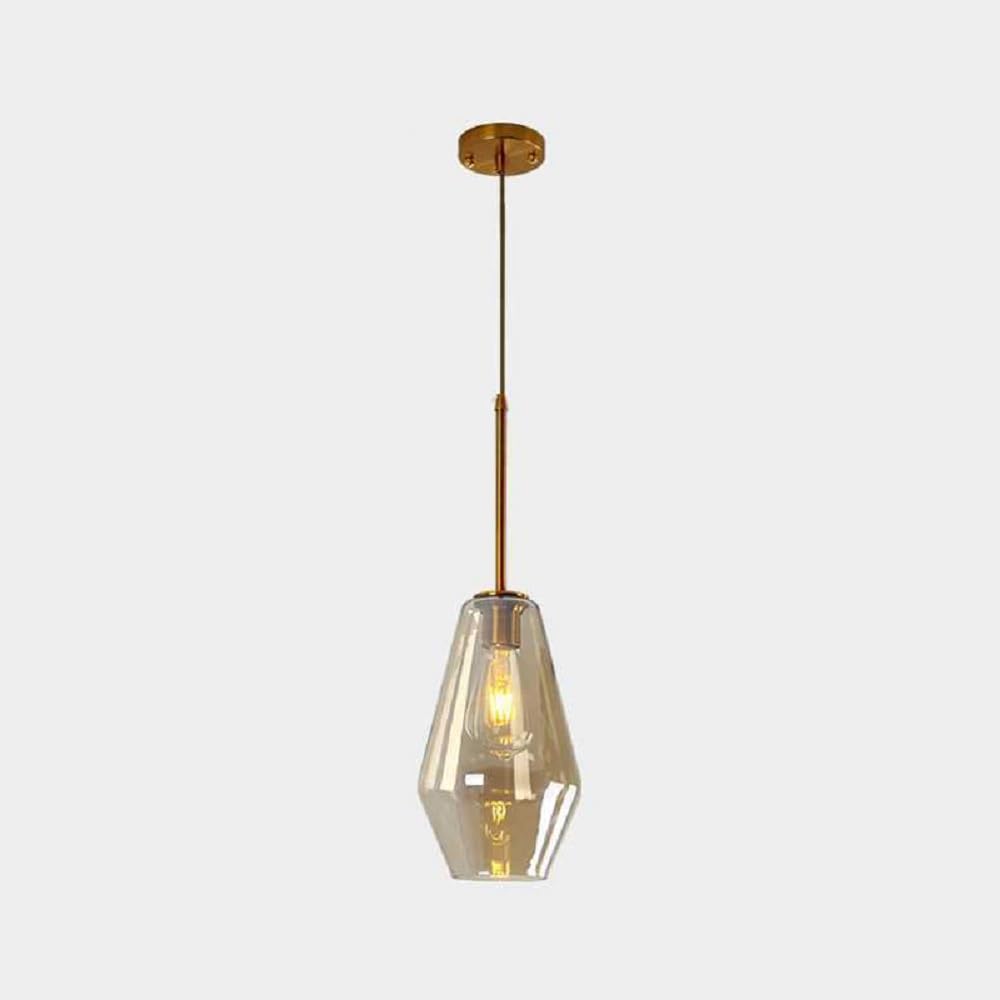 Lámpara colgante de diseño en columna con pantalla geométrica elegante