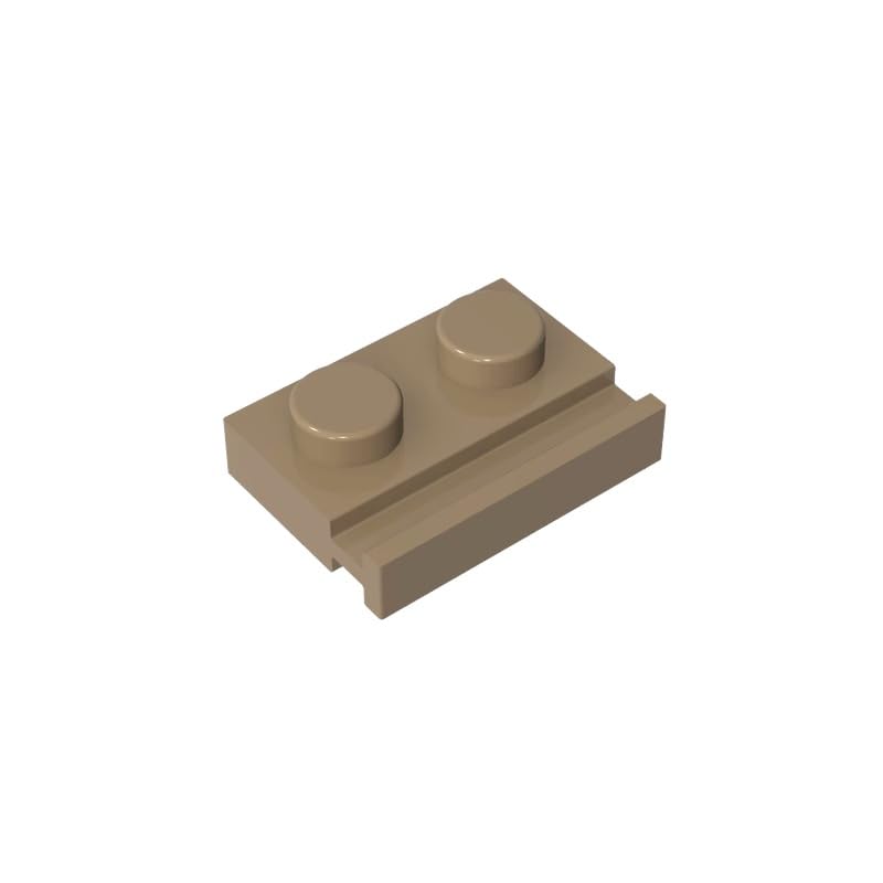 Gobricks 32028 Hinge Plate Plate Special 1x2 with Door Rail 50 Pieces GDS-806 Compatible with Lego Building Blocks Color:Dark Tan