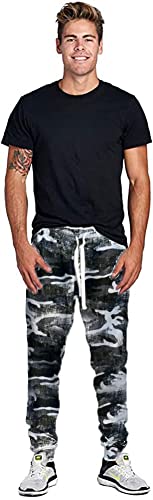 Image of ProGo Men's Casual Jogger Sweatpants Basic Fleece Marled Jogger Pant Elastic Waist