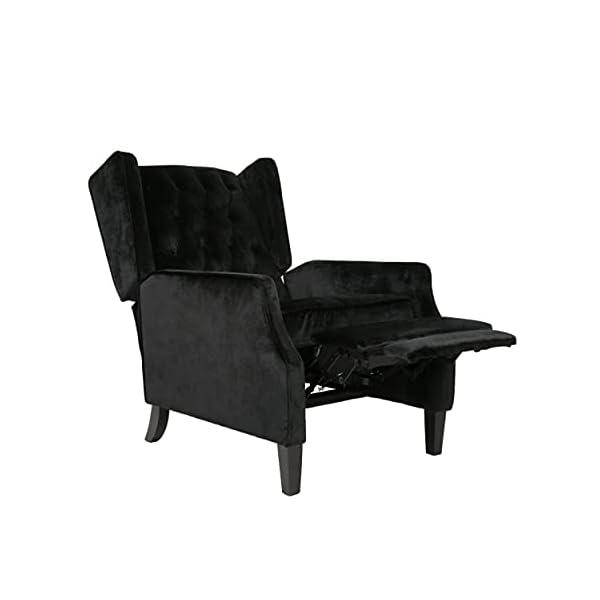 Christopher Knight Home Diana Wingback Recliner, Black + Dark Brown - Image 8