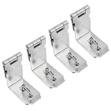 Tighall 4 Pcs 90 Degree 5 Inch Right Angle Padlock Hasp, Stainless Steel Safety Packlock Clasp Hasp Lock Latch, Solid Gate Latches Brushed Finish for Doors Cabinets