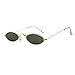 Produktbild Lazzboy Herren Damen Retro Kleine Ovale Sonnenbrille Metallrahmen Shades Eyewear Unisex Reise Für Brillen Katzenauge Metall Rand Rahmen Frau Sonnebrille Gespiegelte Linse Sunglasses(G)
