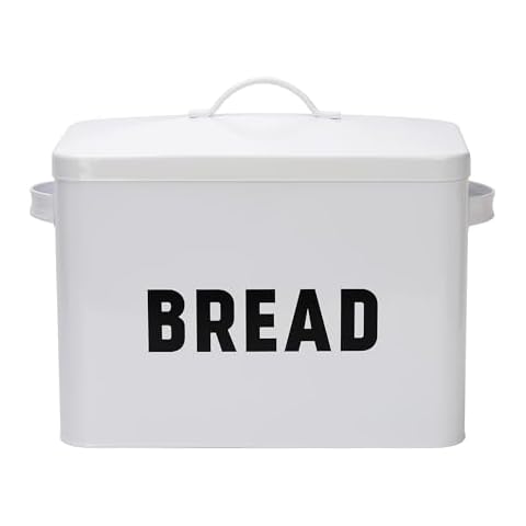 Simpa Classic Vintage Large White Bread Bin Cover