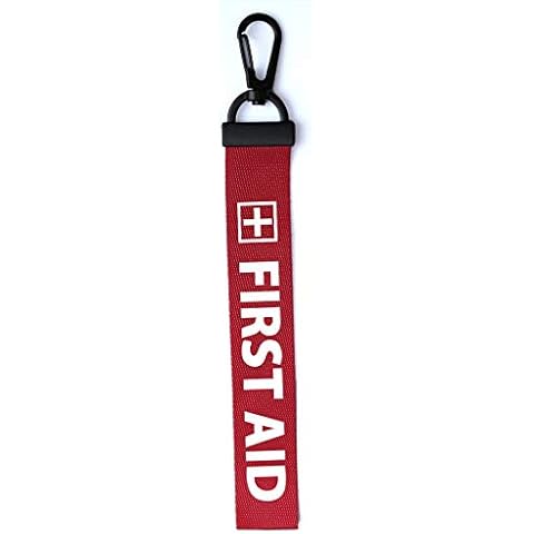 First AID Key tag Luggage Tag Zipper Pull Keychain Bag Keyring (RED) Cover