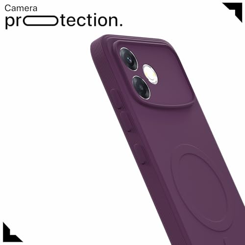 Image of Pikkme Back Cover for Oppo F33 Pro 5G Soft Matte Silicone Mag-Safe Design (Mag-Safe Not Support) Camera Protection | Slim Fit Bumper Cover (Purple)