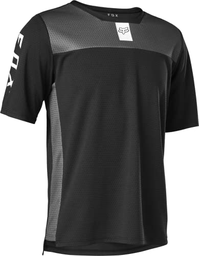 Fox Racing Kids' Youth Defend Short Sleeve Mountain Biking Jersey, Black, Small
