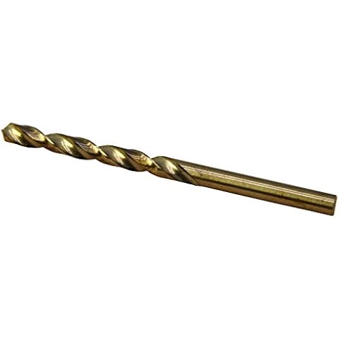 WKS 10Pcs 1.0mm-4.9mm 40Sizes M35 Gold Oxide Finish Hss-Co Stainless Steel Straight Shank Right Hand Spiral Flute Twist Drill Bits (4.8mm DIRLL DIAMMETER) Cover