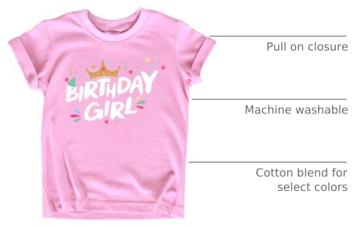 Image of Birthday Girl Shirt Crown 1st First 2nd Two 3rd 4th 5th Toddler Birthday Outfit
