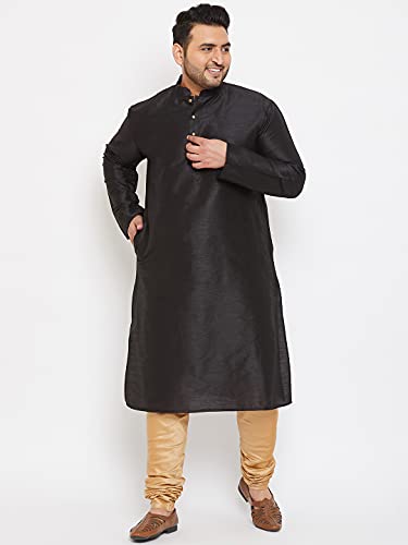 Image of VASTRAMAY Men's Silk Blend Solid Regular Kurta Pyjama Set