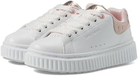 Skechers Kids Girls Hi Ridge Sneaker, White/Rose Gold, 12.5 Little Kid | Image 3