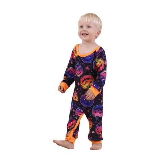 Family Halloween Pajamas Set, Halloween Spooky Season Print Long Sleeve Tops Pjs Sets 2 Pieces Loungewear Sleepwear Adult4