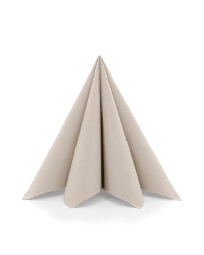 Sovie HORECA Airlaid Serviette PEBBLE STONE 40 x 40cm, 1/4 Falz, 50 Stück, hochwertige Einwegservietten in Stoffoptik für Gastronomie Hotel Catering und elegante Tischdekoration