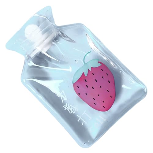 Erhigher Clear PVC Hot Water Bag, Cartoon Pattern Leak-Proof Hot Cold Compress Pain Relief Winter Hand Feet Warmer Pouch Bottle Warm Gift 1
