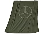 aus 100% Polyesterfleece Mercedes-Benz Collection 2020 Wende-Fleecedecke, Khaki/sandbeige, FRAAS