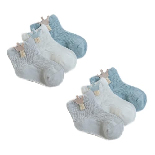 Holibanna Baby Short Socks Set of 6 Cotton Socks for Boys and Girls Non-slip Soft Comfortable Breathable Material for Boys Girls