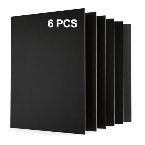 Uadme Colores Contrachapado 3 mm, 6 Hojas de Contrachapado de Tilo, A4 Tablero Madera Contrachapada 30x21cm, para Bricolaje, Pirograbado Corte por Laser CNC Modelado (Negro)