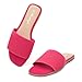 Herstyle Women’s Knit Flat Sandals 2025 – Dressy Casual Slip-On Fashion Sandals with Memory Foam, Square Open Toe Single Band Slides for Summer, Travel & Daily Comfort, FuchsiaKN, Size 10.0, Melvin