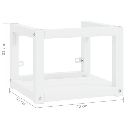 Soporte para lavabo de pared blanco: base de hierro resistente para aseos pequeños 8