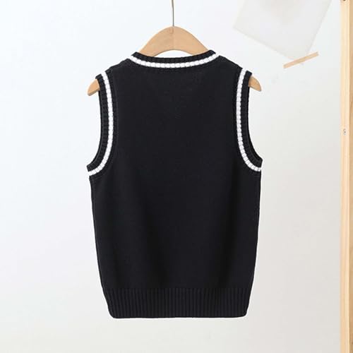 Girls Boys Preppy Sweater Vest Kids Classic Knit Cotton Soft School Uniform Sweater Fall Cute Gilet Pullover Outfits3