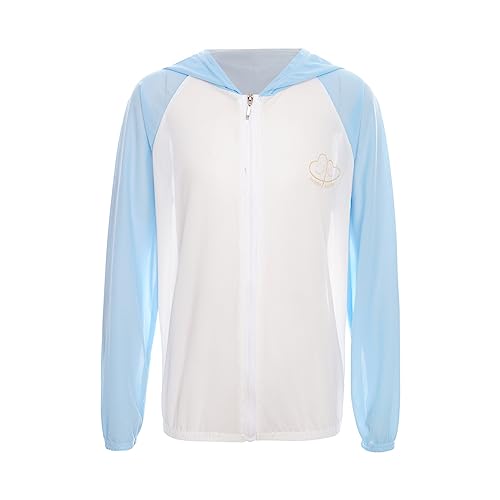 Girls Boys Hiking Shirts UPF 50+ UV Sun Protection Long Sleeve Zipper Hoodie Jacket Outdoor Fishing