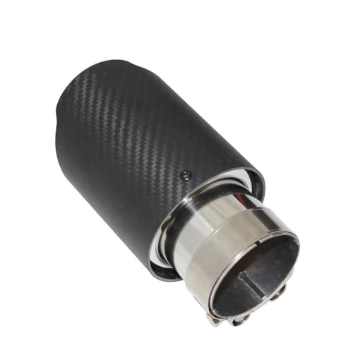 Embout d'échappement universel droit en carbone mat et acier inoxydable bleu 54mm-89mm - 3