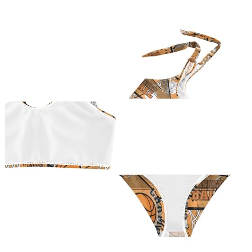 Wusikd Sport Basketball Girls Swimsuits Two Piece Swimwear Bikini Set for for Girls Size 11-12T4