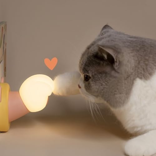Lámpara de mesa nocturna pata de gato LED portátil USB miniatura 3
