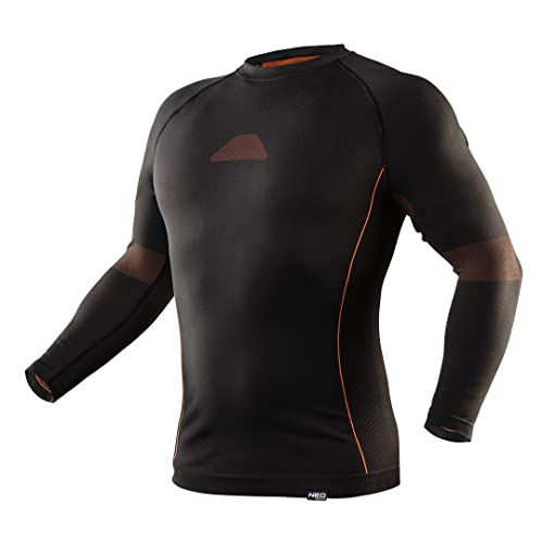 NEO TOOLS Maillot Thermique Homme Respirant Ă Charbon Actif | Pull Ă Manches Longues Hiver Carbone