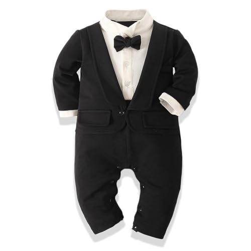 Baby Boy Suit Formal Gentleman Wedding Romper Jumpsuit Set Outfit Tuxedo