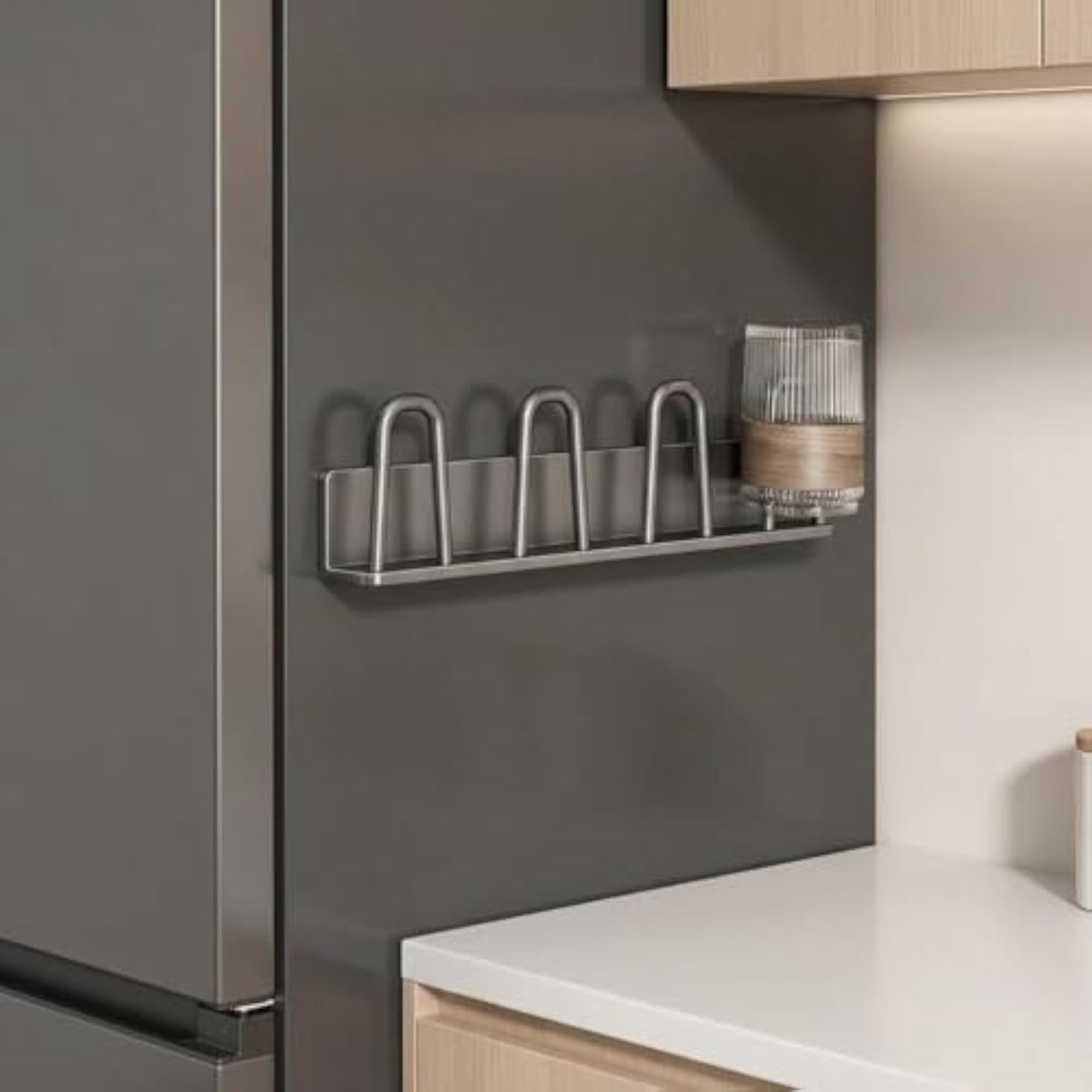 Wall-Mounted Glass Cup Holder Drainer Rack