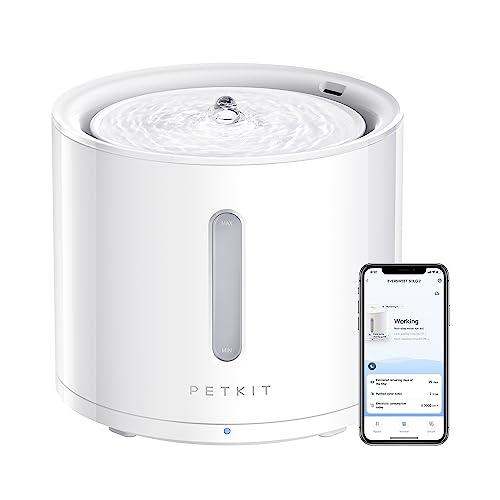 PETKIT EVERSWEET Solo 2 Cat Water Fountain with Pump, Ultra Quiet 70oz/2L Pet Water Fountain for Cats and Dogs Inside, 3 Working Modes, Visualization Window, (App Control) White 70oz