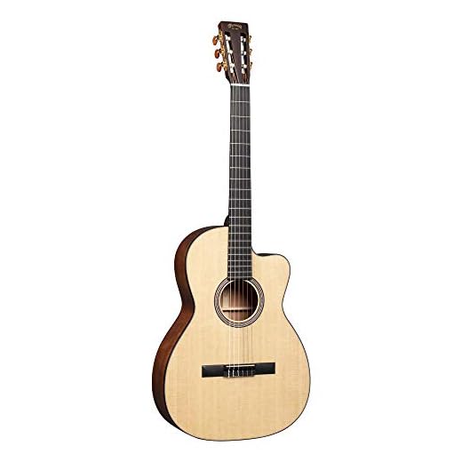 Martin Guitar 000C12-16E Nylon with Gig Bag, Acoustic-Electric Guitar, Mahogany and Sitka Spruce Construction, Gloss-Top Finish, 000C-12 Fret, and Low-Profile Neck Shape Natural