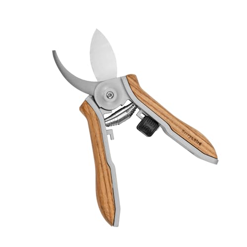 Berry&Bird Mini Pruning Shears for Gardening Curved Blades Hand Pruners with Wooden Handle Garden...