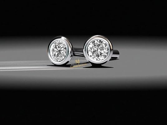 Image of SJ SHUBHAM JEWELLERS 92.5-925 Sterling Silver Round Shape White Cubic Zirconia Prong /Cup Setting Nose Pin Stud for Women Girls Size 2MM 3MM Size Pure Silver