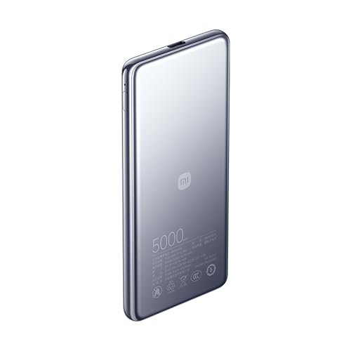 Xiaomi Ultra Slim Power Bank 5000mAh GL, Power Bank con Carga rápida bidireccional USB Type-C, 20w de Potencia máxima, Compatible con Smartphones, Tablets, Auriculares Bluetooth, etc.