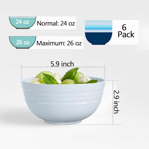 image for Homestockplus Unbreakable Cereal Bowls 25 OZ Microwave and Dishwasher 