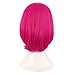 MapofBeauty 14 Inch /35 cm Female Models Medium Length Straight Hair Cosplay Bob Wig (Hot Pink)