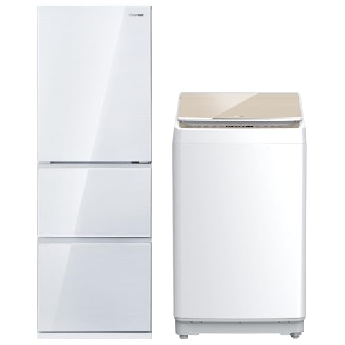 【新生活家電セット】ハイセンス 冷蔵庫 358L 白 & 洗濯機8.0s 白 洗剤自動投入 インバーター 二人暮らし 家電セット 自動霜取り 2点セット 新生活応援