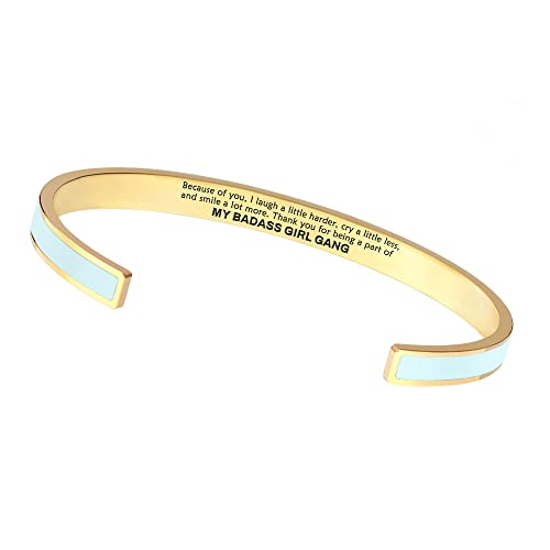 STORYJEWELLERY My Badass Girl Gang Bracelet, Badass Bestie Bracelet, Friendship Bracelet, Matching Bracelet for Best Friend, Enamel Friendship Bracelets for Women