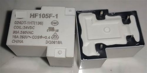 Relé HF105F-1 de 30A con bobina de 24V ideal para soportar altas cargas de corriente