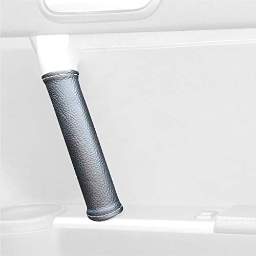 RedlineGoods Door Pull Covers Compatible with Mazda Miata NC 2006-15. Tailor Made - not Universal. Genuine top-Grade Italian Black Leather with Silver Thread