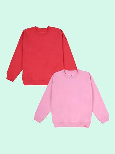 Image of KiddoPanti Boys Solid Round Neck Full Sleeve Fleece Sweatshirt | 60% Cotton 40% Polyester | Soft Warm Winter Pullover | Ribbed Cuffs & Hem | Casual Winter Sweatshirt for Kids