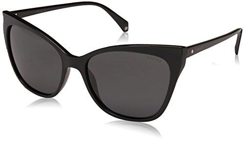 Polaroid Sunglasses Women's PLD4060/S Rectangular Sunglasses, BLACK, 57 mm