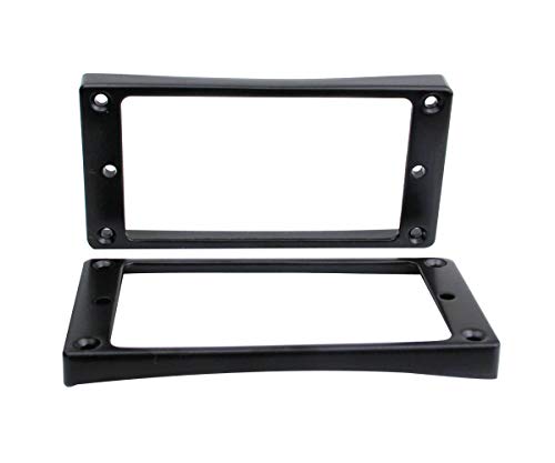 Guyker G-PICKUPFRAME-008LP2PIECEBLACK Curved Bottom Metal Humbucker Pickup Mounting Ring Set thumb #2