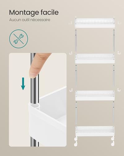 Étagère étroite avec structure en acier robuste KSC10WT - 8